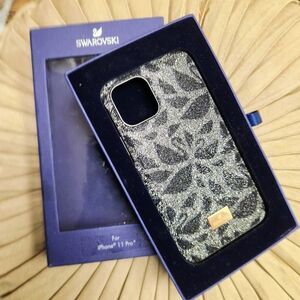 NIB Swarovski iPhone 11 Pro Case Black Crystal Leopard Print Glam Luxury